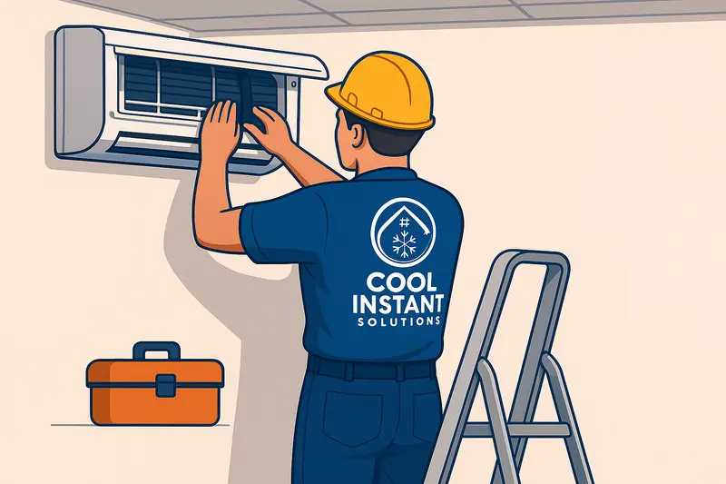 Professional installation of an air conditioning unit